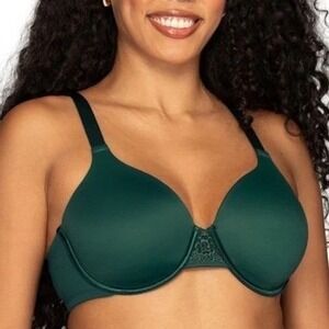 Vanity Fair Beauty Back Smoothing Contour Bra Women 36D Green Full-Figure Padded